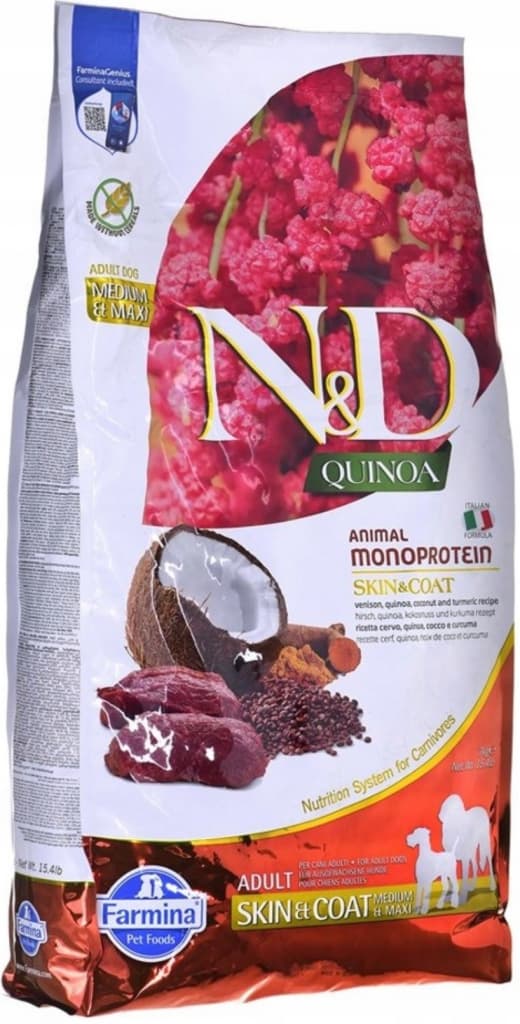 N&D Quinoa Grain Free Adult Medium & Maxi Skin & Coat Venison & Coconut