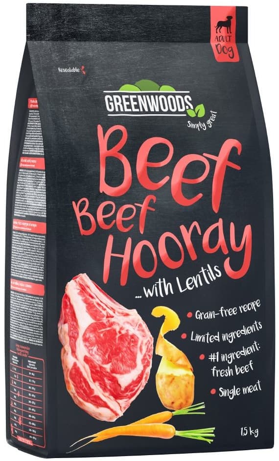 Greenwoods hovězí s čočkou bramborami a karotkou