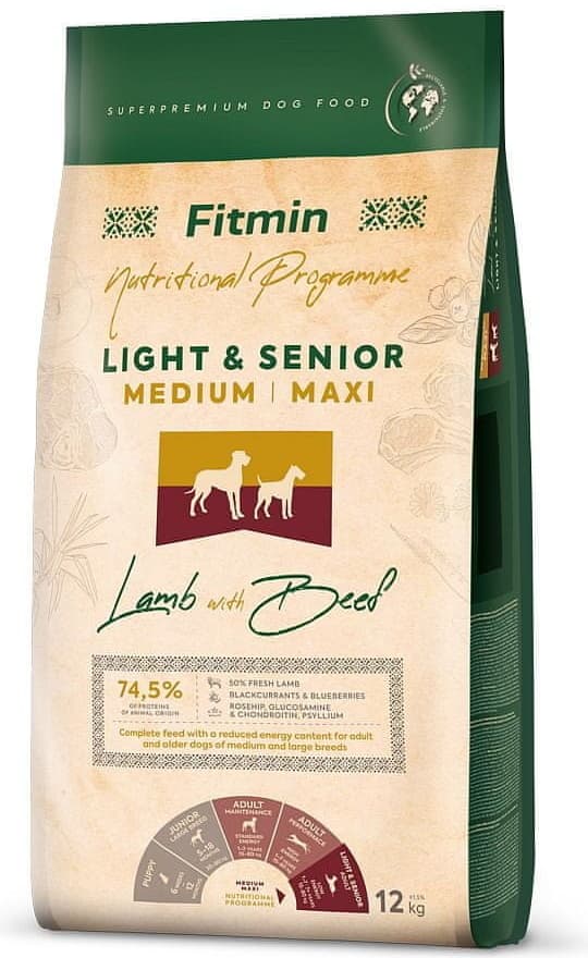Fitmin Nutritional Programme Light Senior Medium Maxi Lamb & Beef