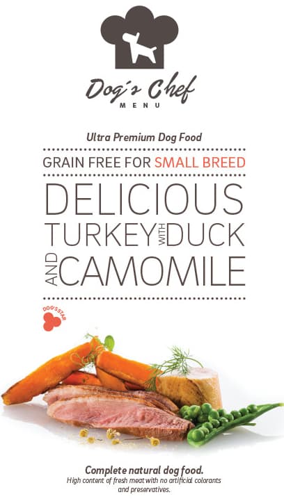 Dog's Chef Delicious Turkey with Duck and Camomile SMALL BREED
