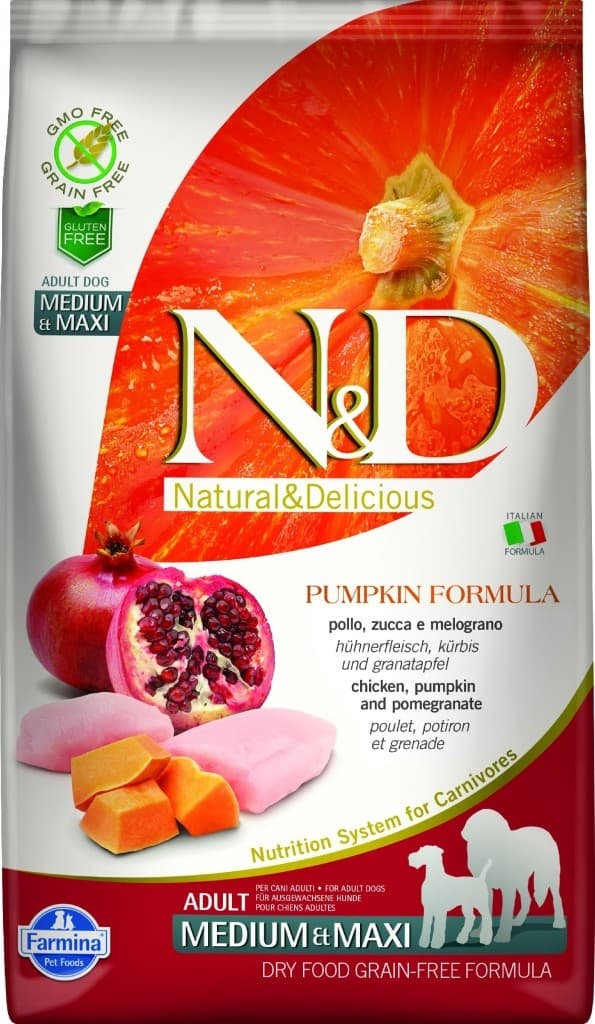 N&D Pumpkin Grain Free Adult Medium & Maxi Chicken & Pomegranate