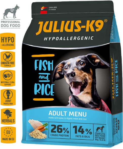 Julius K9 Adult Hypoallergenic RYBA A RÝŽE