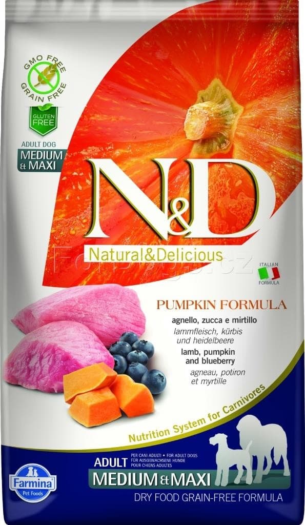 N&D Pumpkin Grain Free Adult Medium & Maxi Lamb & Blueberry