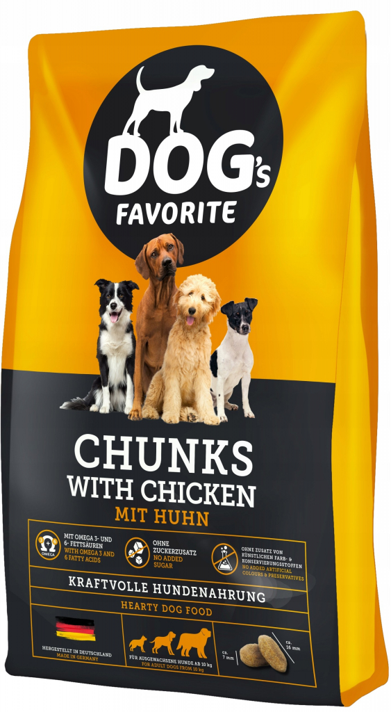 Happy Dog Dog's Favorit Chunks with chicken