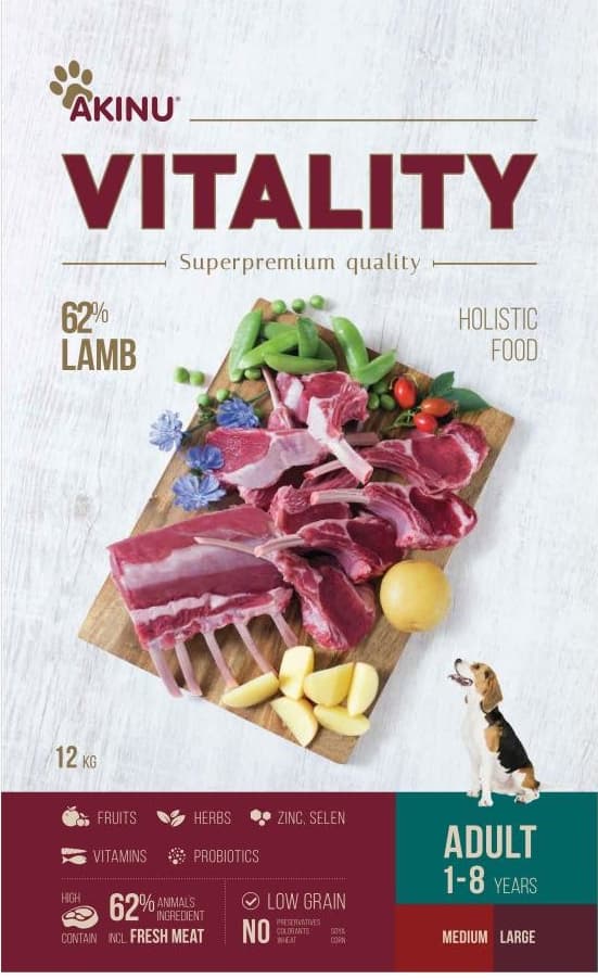Akinu Vitality Adult hypoallergic medium/large lamb