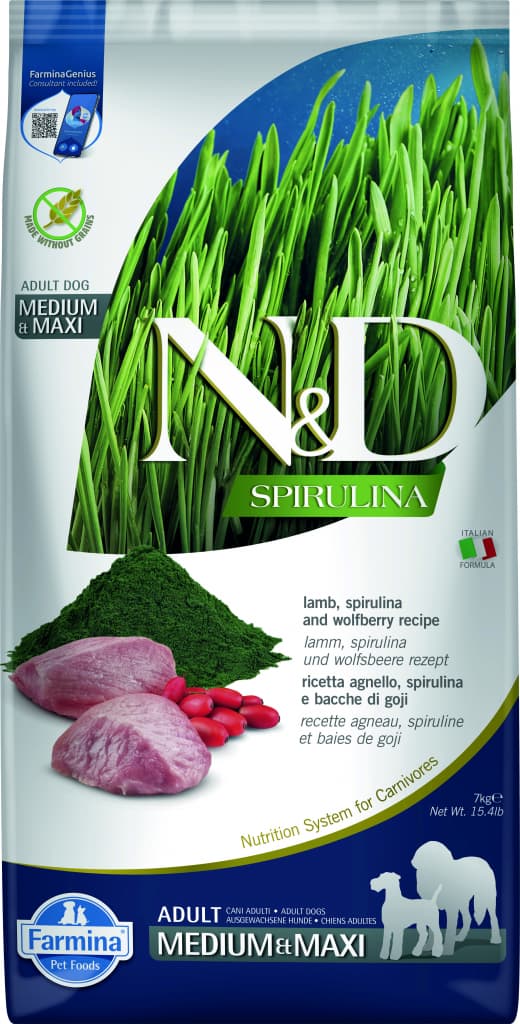 N&D Original Spirulina Adult Medium & Maxi Lamb & Wolfberry