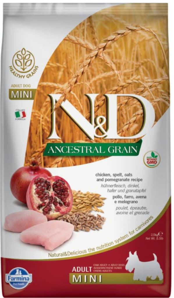 N&D Ancestral Grain Low Grain Light Adult Mini & Medium Chicken & Pomegranate