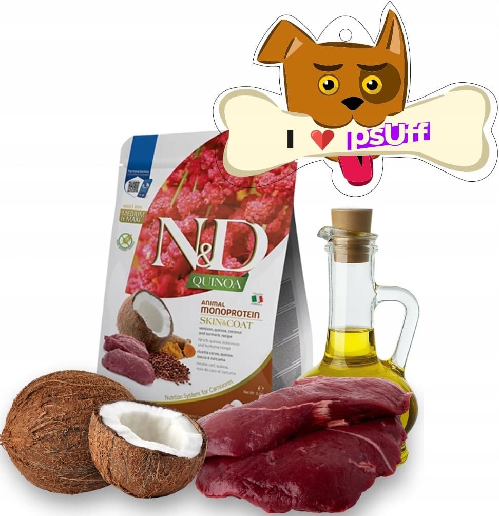 N&D Quinoa Grain Free Adult Medium & Maxi Skin & Coat Venison & Coconut