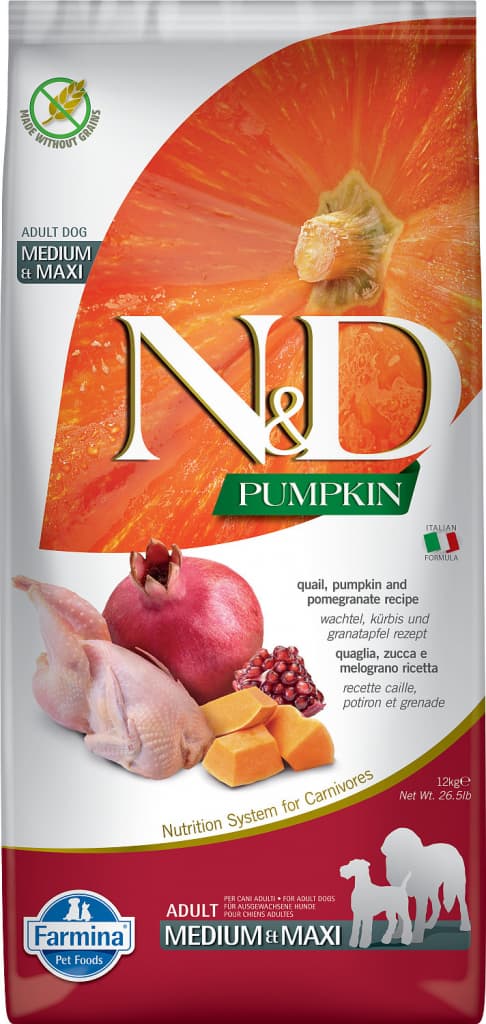 N&D Pumpkin Grain Free Adult Medium & Maxi Quail & Pomegranate