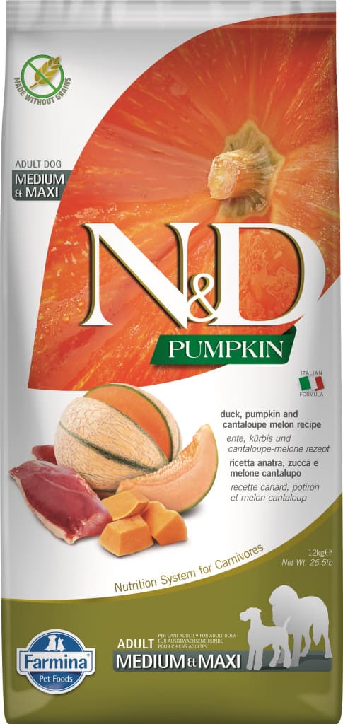 N&D Pumpkin Grain Free Adult Medium & Maxi Duck & Cantaloupe melon