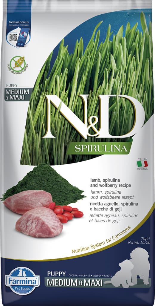 N&D Original Spirulina Puppy Medium & Maxi Lamb & Wolfberry