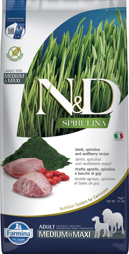 N&D Original Spirulina Adult Medium & Maxi Lamb & Wolfberry