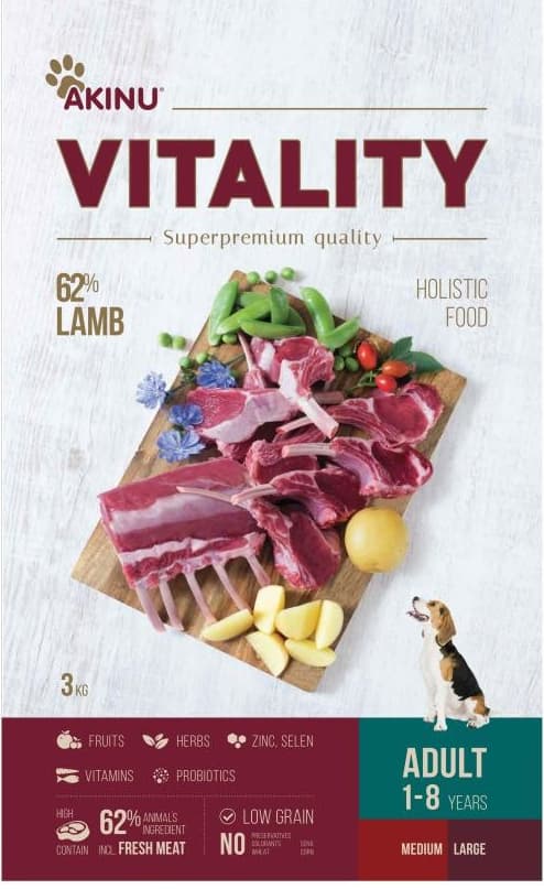 Akinu Vitality Adult hypoallergic medium/large lamb
