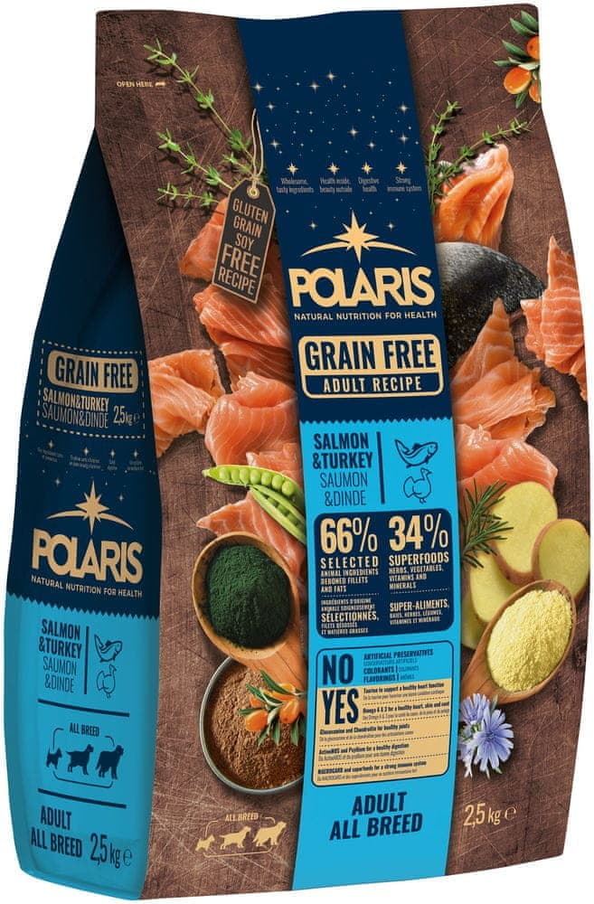 Polaris Grain Free Adult s lososem a krůtím