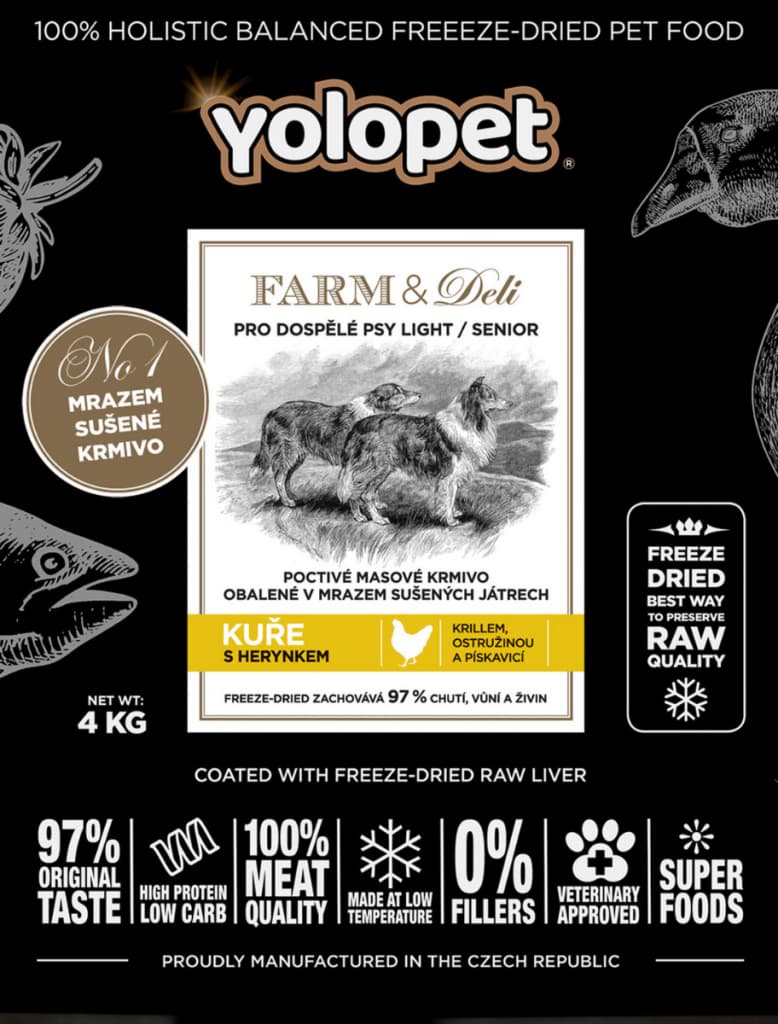 Yolopet Farm & Deli Kuře s herynkem a krillem light