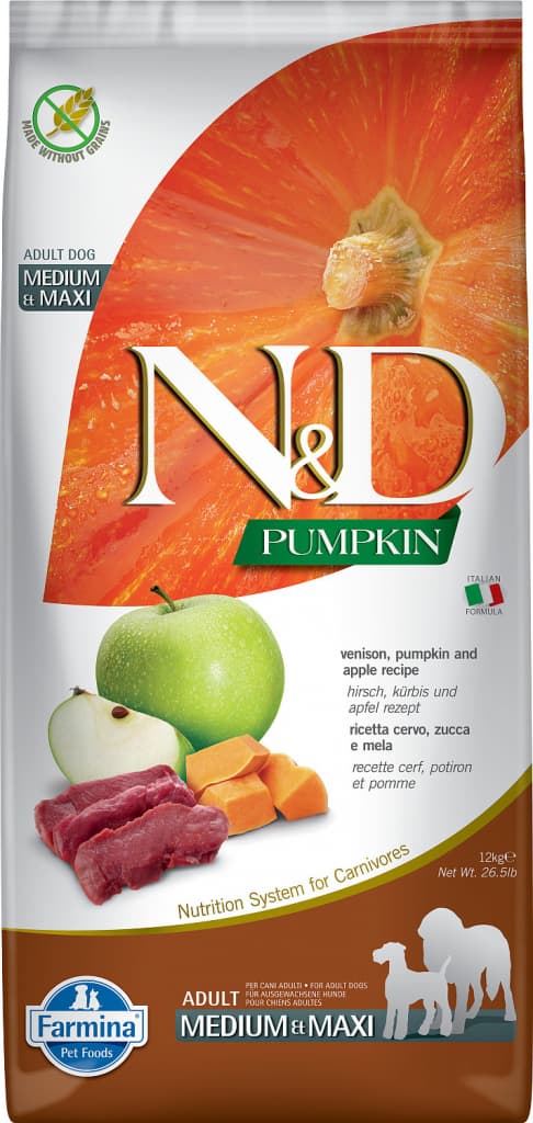 N&D Pumpkin Grain Free Adult Medium & Maxi venison & apple