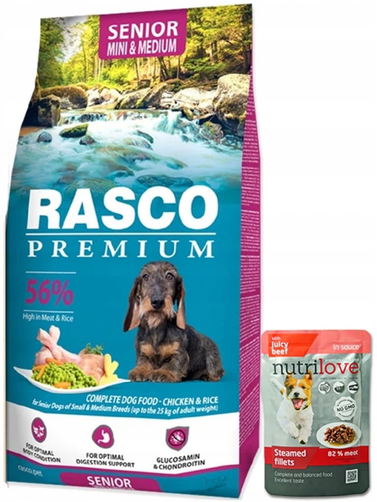 Rasco Premium Senior Mini & Medium kuře s rýží