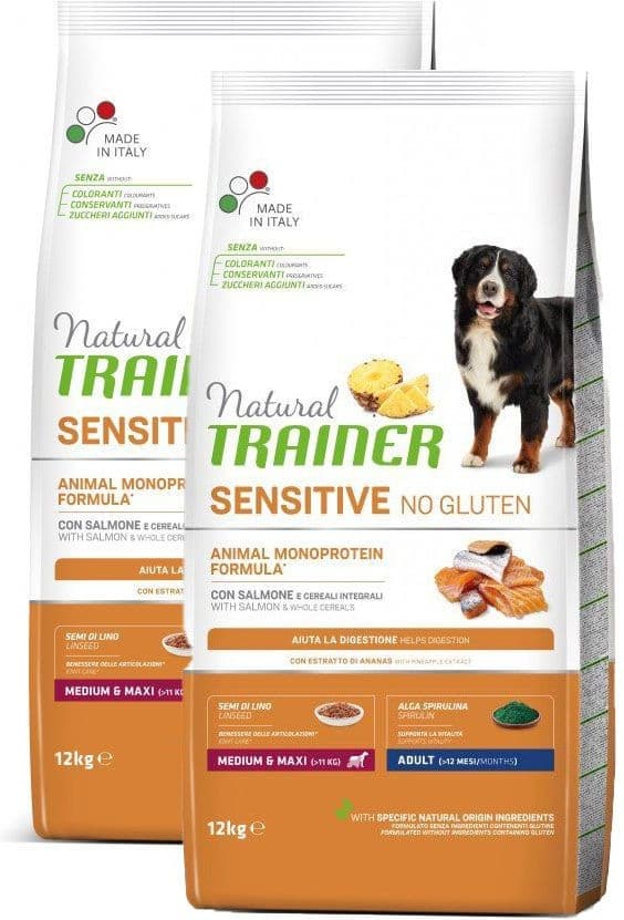 Trainer Natural Sensitive No Gluten Adult Medium & Maxi Ryba & Kukuřice