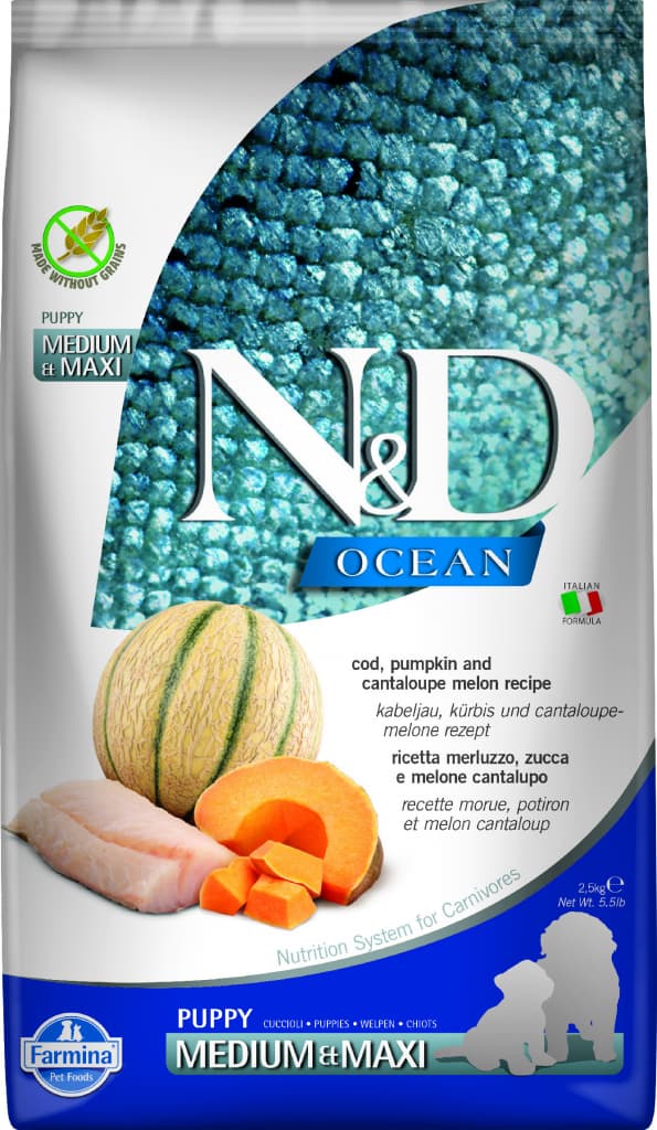 N&D Ocean Grain Free Puppy Medium & Maxi Codfish & Pumpkin & Melon