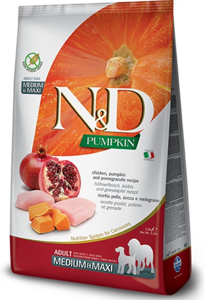 N&D Pumpkin Grain Free Adult Medium & Maxi Chicken & Pomegranate