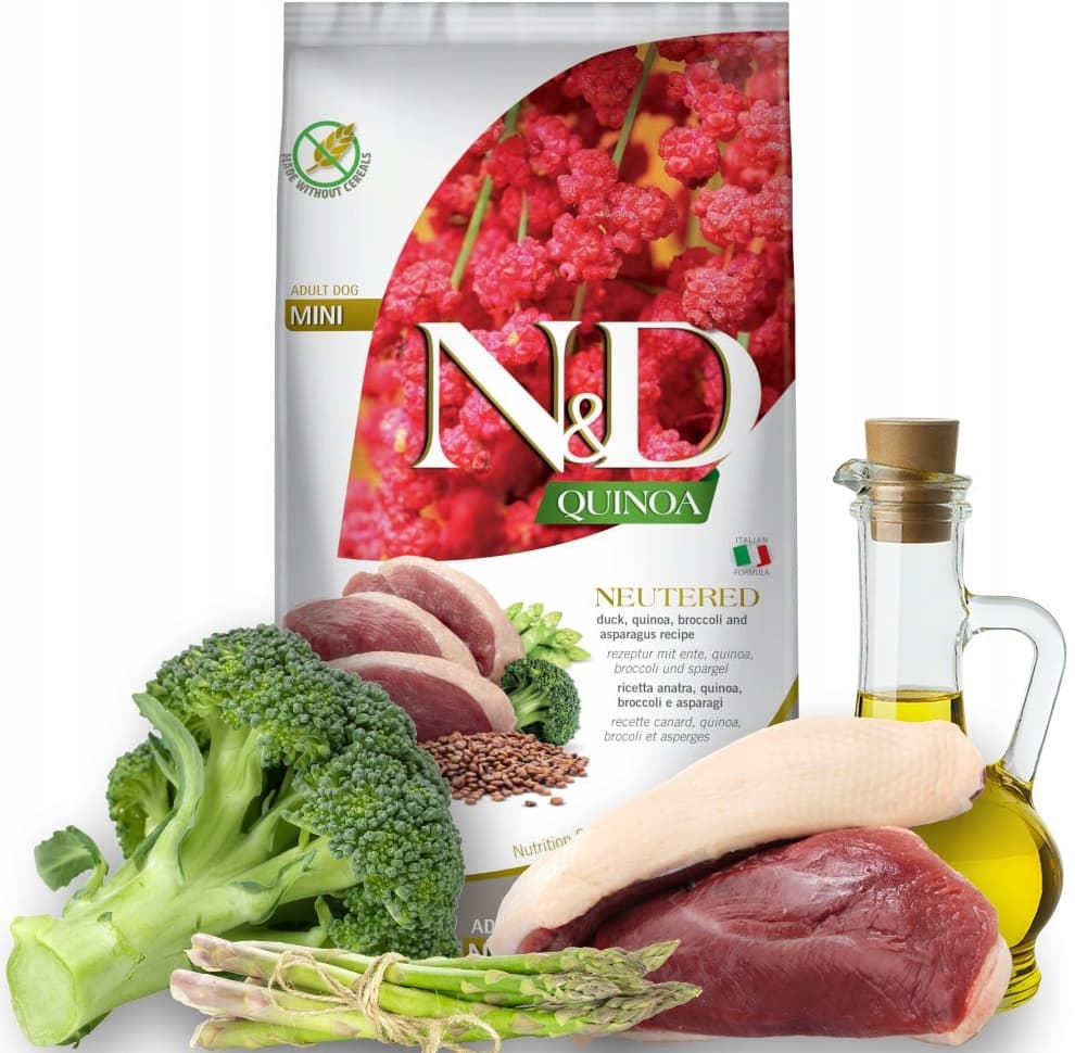 N&D Quinoa Grain Free Adult Mini Neutered Duck & Broccoli & Asparagus